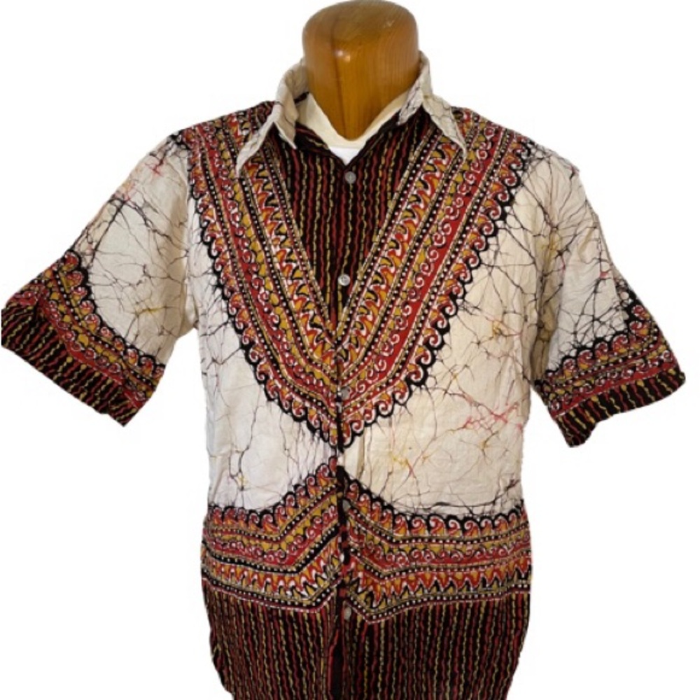 Men's Vintage Tribal Inspired button up shirt.